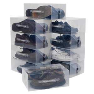 10 Stackable Clear  Knee Length Boots Storage Boxes