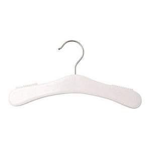 One Pack of 3 White Childs Wooden Hangers for Tops
