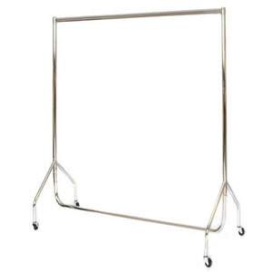 Stylish Deluxe 4' All Chrome Garment Rail with Stronger than Normal Rail Frame