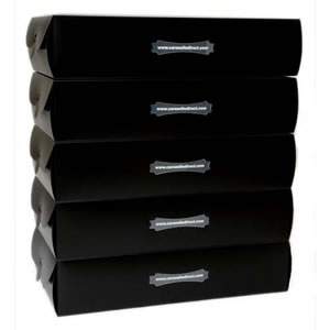 5 Large Black Storage Boxes. 53 x 29 x 12 cms ( approx 21" x 11 1/2" x 4 3/4" )
