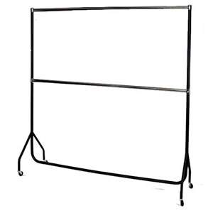 6ft Extended Black & Chrome Garment Rail including extension pieces