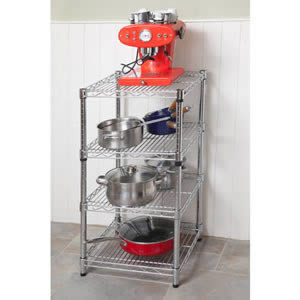 Caraselle 3' High Chromed Steel Modular Square Shelving System