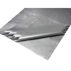 1 Pack of 10 sheets of Deluxe Metallic Silver Colour Acid Free Bleed Resistant Unbuffered Tissue Paper 500 x 700