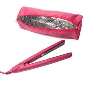 Travel Hair Straightener in Pink with Free Heat Resistant Travel Pouch
