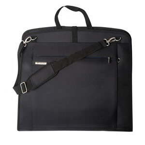 Carlton Titanium Suit Sleeve Carrier in Black with Navy Blue Lining