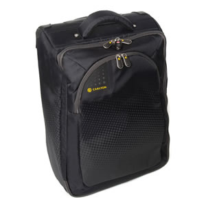 Carlton Tribe Black Travel Case 50cm with Trolley System H 50cm W 38cm D 20cm.  Carry On Hand Luggage