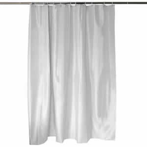 Deluxe White Diamond 100% Treated Polyester Shower Curtain with Weighted Bottom Hem 180x180cm & 12 Curtain Rings