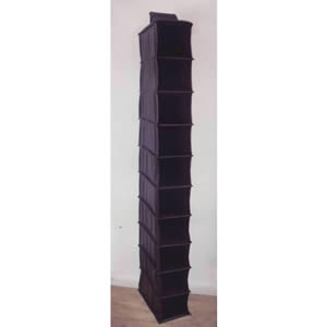 Deluxe Black Leatherette 10 Pocket Hanging Shoe Organizer 127 x 15 x 30cms