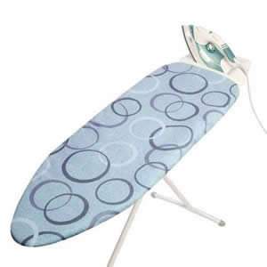 Jumbo Size Blue HOOPS Design 100% Cotton Ironing Board Cover with Thick Foam Backing & Drawstrings. This Cover is Designed to fit Ironing Boards with an Ironing Surface of 152 x 60cms