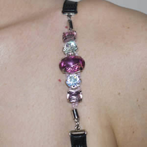 The Caraselle Jewelled Bra Strap with Coloured Stones