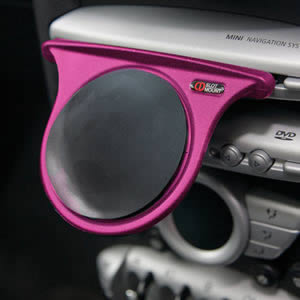 The Caraselle Car Organiser Pink CD Slot Mount. A new British Innovation. Voted Best British Invention of 2011 by The British Inventors Society