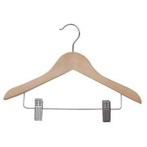 1 Childrens Wooden Hanger with Clips