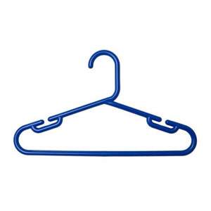 1 Pack of 10 Childs Blue Polypropylene Hangers 30cms