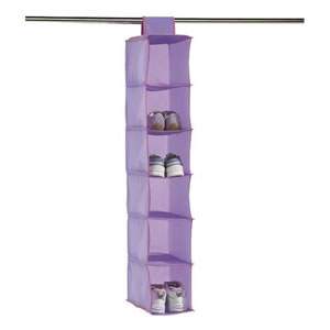 Kids Hanging Organizer in Lilac - 6 Shelves