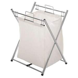 Deluxe Chrome & Canvas laundry Hamper