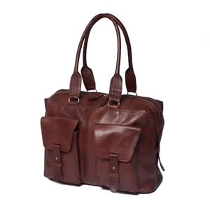 Deluxe Saccoo Soft Brown Leather Luxury Weekend Travel Bag 45 x 16 x 38 cms. Designed by JanPaul Bosboom in the Netherlands
