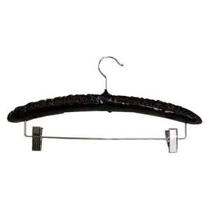 Shiny Black PVC Padded Lingerie Hanger with Clips and Studs
