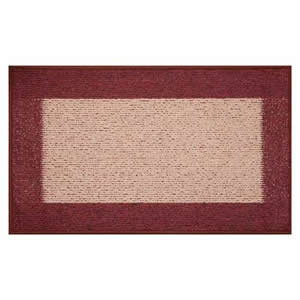 Machine Washable Madras Door Mat 50 x 80 cms in Dark & Light Rust