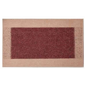 Machine Washable Madras Door Mat 50 x 80 cms in Light & Dark Rust