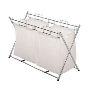 Deluxe Double Chrome & Canvas laundry Hamper