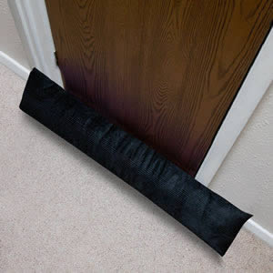 The New Caraselle British Made Luxury Draught Excluder in Black Corduroy