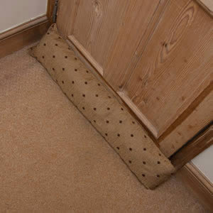 Draught Excluder in Beige & Dark Brown Spots