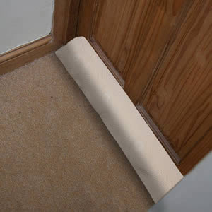 Luxury Draught Excluder in Light Beige Waffle