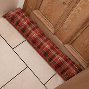 Caraselle British Designed & British Made Luxury Draught Excluder in Rust Check