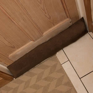 Caraselle British Designed & British Made Luxury Draught Excluder in Black & Gold Small Check