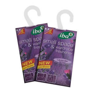 Pack of 2 IBA Lavender Hanging Sachets for Small Spaces & Wardrobes