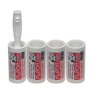 The Caraselle pack of 1 x FluffOff Sticky Roller Brush & 3 x 7.5 metre Roller Refills