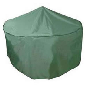 Deluxe 4-6 Seater Circular Patio Set Cover in High Quality Dark Green PVC Backed Polyester UV Stabilised against Sunlight with Centre Water Shedding Pole by Bosmere 188cm dia x 84cm high