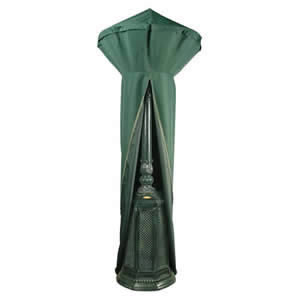 Deluxe Patio Heater Cover Top Quality Dark Green PVC Backed Polyester Waterproof Fabric with Strong Zip by Bosmere 179x124x56cm