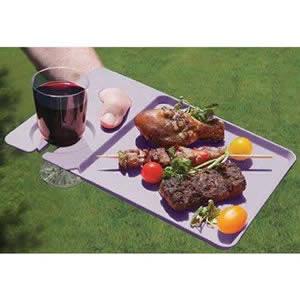 Pack of 4 Purple Plastic Dining Trays 30 x 20 x 1cm