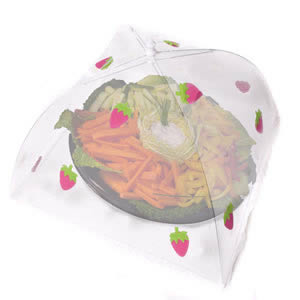 Caraselle Pop-Up Large Mesh Food Cover Umbrella In Polyester with Strawberries Design 48 x 48 cm