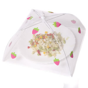 Caraselle Pop-Up Mesh Food Cover Umbrella In Polyester with Strawberries Design 30 x 30 cm 18 cm