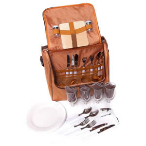 The Caraselle 4-Person Picnic Bag in Two Tone Brown