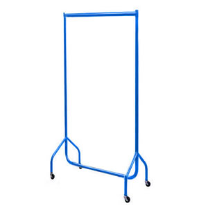 3ft Bespoke Caraselle Custom Coated Blue Garment Rail.  Made in Britain