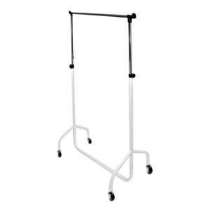 Caraselle Deluxe White & Chrome Height Adjustable 3ft Garment Rail. Height 40" to 68 1/2".