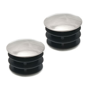 Caraselle 1 pair of Chrome Plated End Bungs for Wall Mounted Rails 3.2cm ( 1 1/4" ) diameter