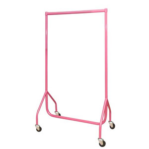 3ft Bespoke Custom Coated Pink Garment Rail with 4inch heavy duty castors
