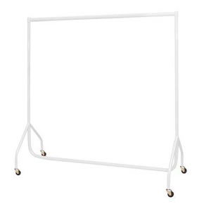 6' wide Brilliant White Garment Rail