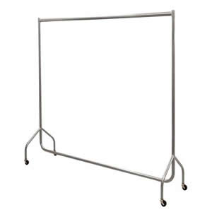 Metallic Silver Grey Stylish Solid Steel 6' Wide Deluxe Garment Rail