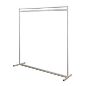 Deluxe Stylish Solid Steel Extra High White Garment Rail Powder coated