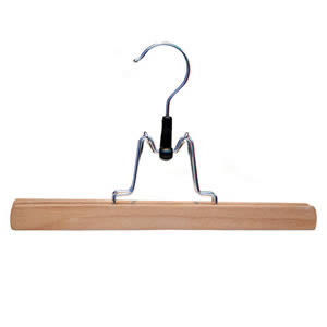 The Caraselle Trouser Clamp Hanger 25cms wide Felt Lined Rotating Chrome Hook