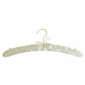 Deluxe Ivory Satin Padded Hanger with Satin Bow & Silver Hook 41cm wide