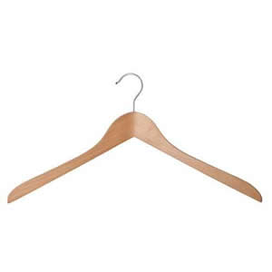 Deluxe Solid Beech Shaped Shirt & Tops Hanger 44cms wide