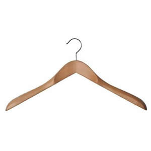 Deluxe Solid Beechwood Shaped Chunky Bulbous End Jacket Hanger 45cms wide