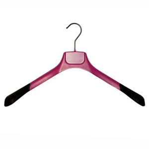 Gok's Pink Deluxe Shaped Jacket Hanger 45 cms wide with 3cms wide Non-Slip Shoulder Pieces