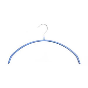 Cornflower Blue Non-Slip Hanger for Knitwear, Jackets, Shirts & Blouses with Chrome Hook 40cms (15 3/4")